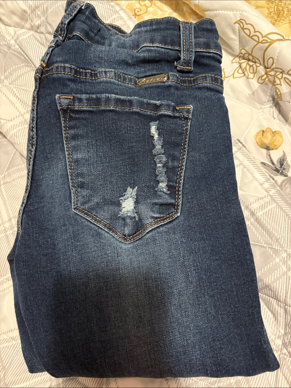 Women’s Kancans dark blue distressed Jeans